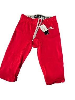 adidas  Red Athletic Joggers with White Drawstring